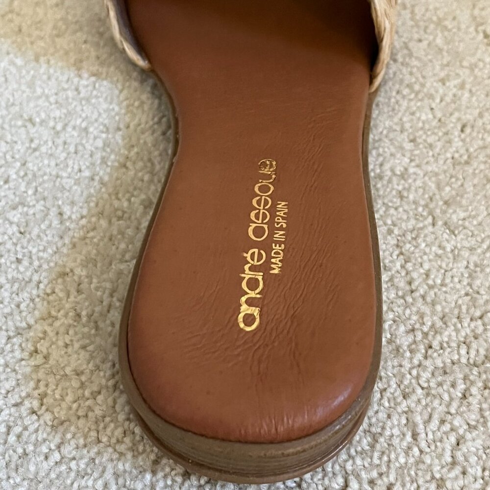 Andre Assous Beige Straw Slides - New - Picture 3 of 6